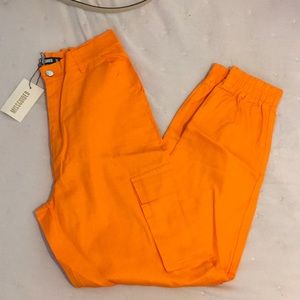 Missguided Orange Cargo Pants